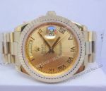 High Quality Replica Yellow Gold Rolex Day-Date II Watch 41mm Gold Dial